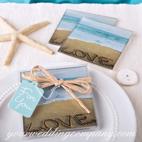 Beach Coasters Wedding Favor Idea