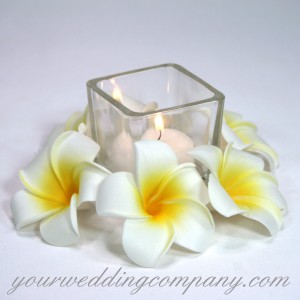 Faux Plumeria - Frangipani Flowers Candle Accents