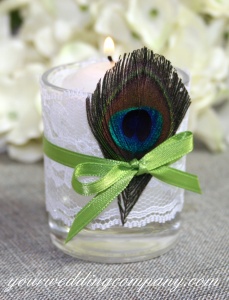 Peacock Votive Candle