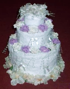 Lavender and White Towel Cake