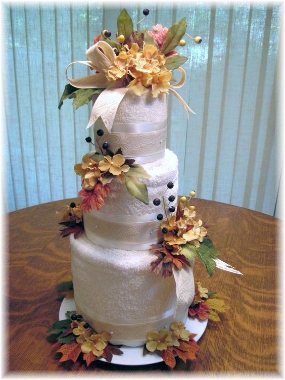 Fall Themed Towel Cake