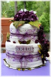 Lavender and White Towel Cake