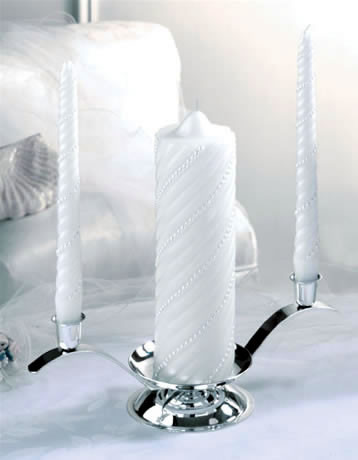 Silver Unity Candle Holder | Wedding Ceremony Decoration