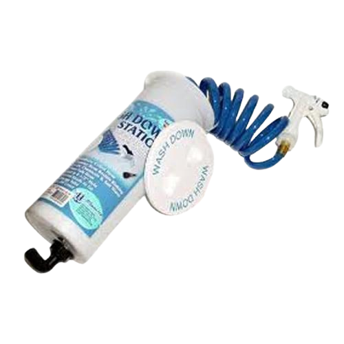 Washdown Station Black Deck Plate White Hose Pistol Grip Nozzle