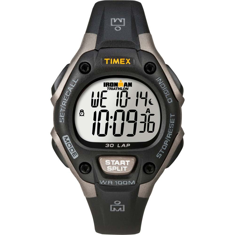 Timex Ironman Triathlon 30 Lap Mid Size - Black/Silver - P/N