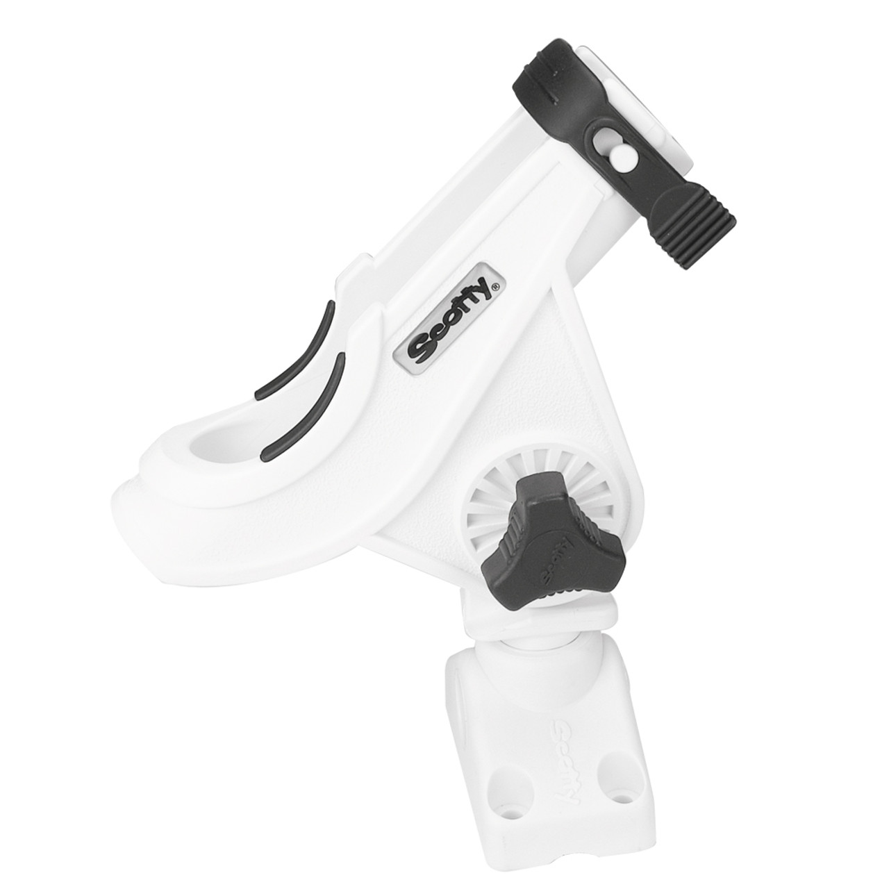 Scotty 280 Bait Caster/Spinning Rod Holder with 241 Deck/Side Mount - White  - P/N 280-WH - ProPride Marine