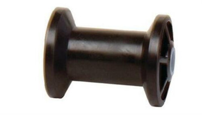 4" Spool-Type Keel Roller 5/8" Shaft Black Rubber by Tie Down Engineering (86480)
