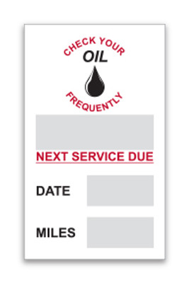Static Oil Change Stickers by ASP Products (1805)