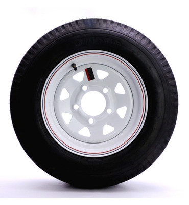 5.30X12 Lrc Tire & 545 White Spoke Wheel by REDNECK TRAILER SUPPLIES (343300) 5.30X12 Lrc Tire & 545 White Spoke Wheel by REDNECK TRAILER SUPPLIES (343300)
