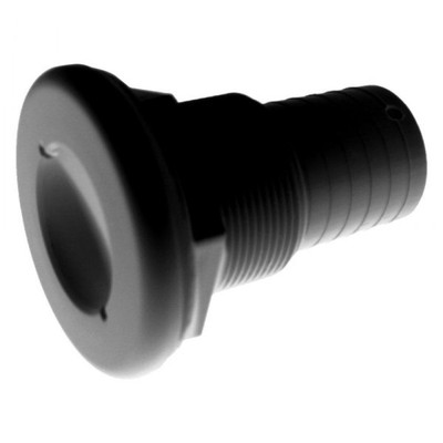 1 1/2" - Straight Barbed Thru-Hull - Black by TH Marine (TH-1500-B)