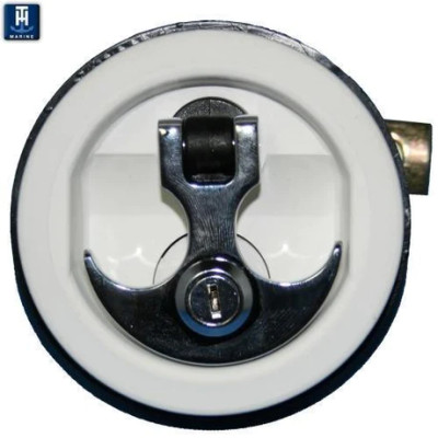 Locking Anchor Lock - White W/ Chrome Handle by TH Marine (ALC-2-DP) Locking Anchor Lock - White W/ Chrome Handle by TH Marine (ALC-2-DP)