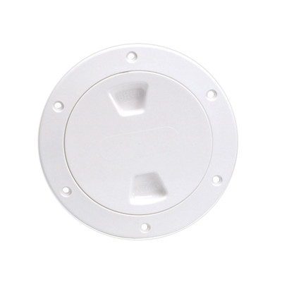 Beckson 4" Smooth Center Screw-Out Deck Plate - White - P/N DP40-W