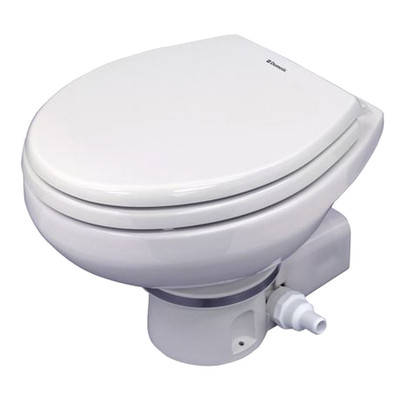 Dometic MasterFlush 7160 White Electric Macerating Toilet with Orbit Base - Raw Water - P/N 9108824491
