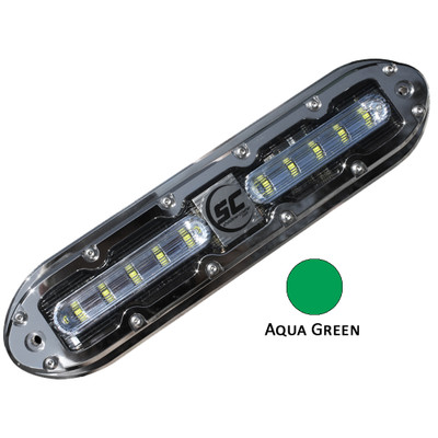 Shadow-Caster SCM-10 LED Underwater Light with 20' Cable - 316 SS Housing - Aqua Green - P/N SCM-10-AG-20