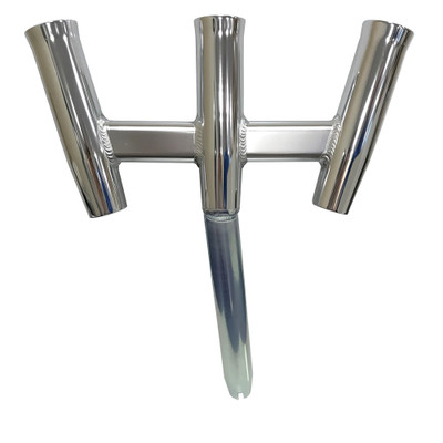 Tigress GS Trident Rod Holder - Bent Butt - Polished Aluminum - P/N 88160