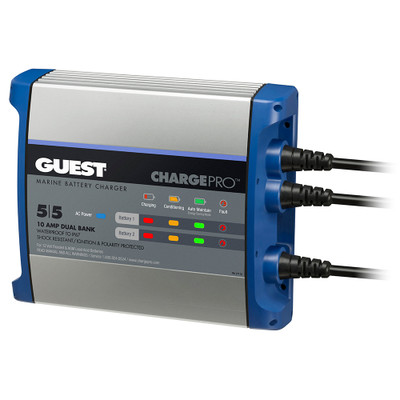 Guest On-Board Battery Charger 10A / 12V - 2 Bank - 120V Input - P/N 2711A