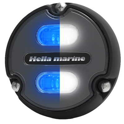 Hella Marine Apelo A1 Blue White Underwater Light - 1800 Lumens - Black Housing - Charcoal Lens - P/N 016145-001