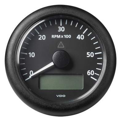 Veratron 3-3/8" (85MM) ViewLine Tachometer with Multi-Function Display - 0 to 6000 RPM - Black Dial & Bezel - P/N A2C59512393