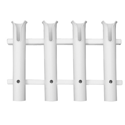 Taco Deluxe 4 Rod Pontoon Boat Tackle Rack White