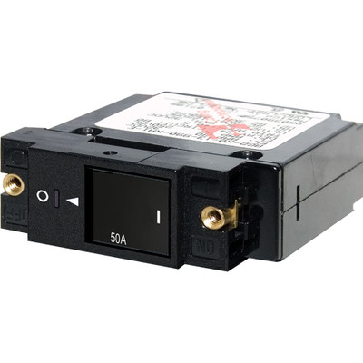 Blue Sea 7433 Single Pole Small Case 2" Slot Reset Rocker Circuit Breaker  -  50 Amp - P/N 7433