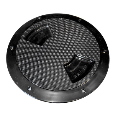 Sea-Dog Quarter-Turn Textured Deck Plate with Internal Collar - Black - 6" - P/N 336367-1