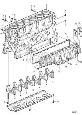Cylinder Block (V2) - Volvo Penta (22497988)