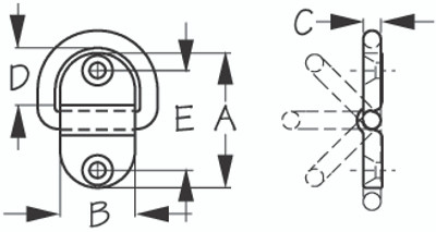 Ss Fldng D-Ring Small (2 Hole) by Sea Dog Marine (048610-1)