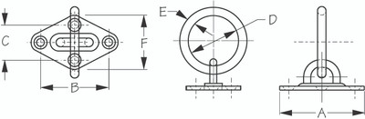 Dmnd Eye Plt & Ring 3- 3/16 by Sea Dog Marine (089613)