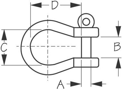 Ss (316) Bow Shackle - 1/4" by Sea Dog Marine (147206)