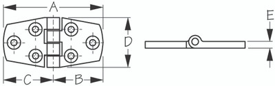 Ss Door Hinge 1-1/2"X3" by Sea Dog Marine (205410-1)