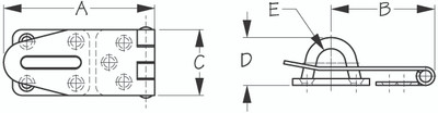 Ss Heavy Duty Hasp 3-9/ 16" by Sea Dog Marine (221128-1)
