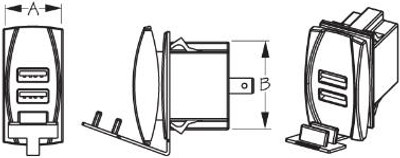 Rkr Swch Stl 2 Usb P Ower Skt by Sea Dog Marine (426520-1)