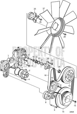 V-Ribbed Belt by Volvo Penta (20582555)