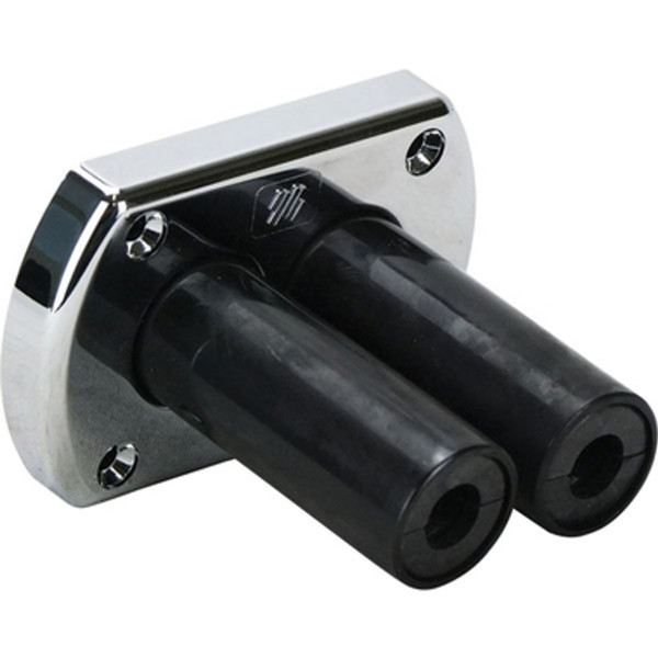 Chrome DUAL Through HULL Connector FLANGE (R8CH)