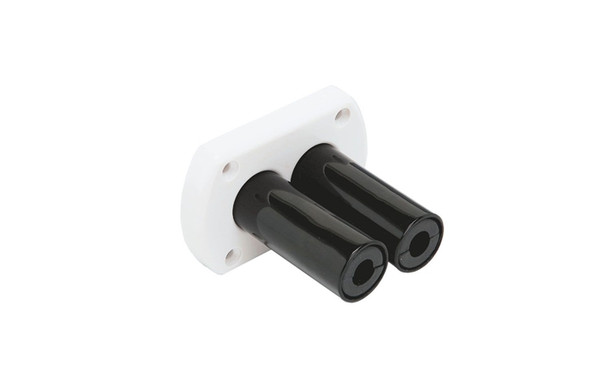 White DUAL Through HULL Connector FLANGE (R8W)