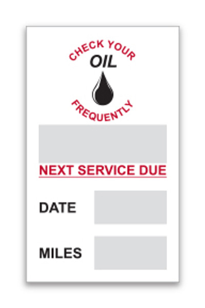 Static Oil Change Stickers by ASP Products (1805)