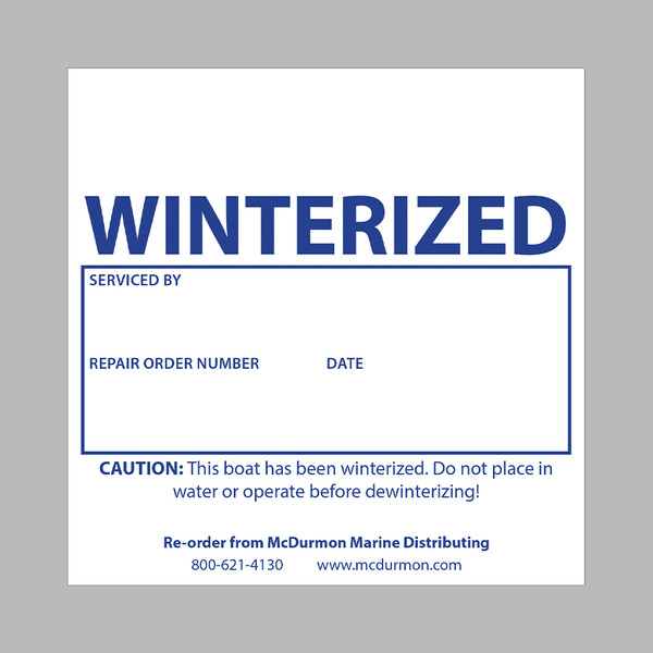 Winterizing Tags  (100/Pk) by PRO PROPERTY SUPPLY (WINTERIZED TAGS)