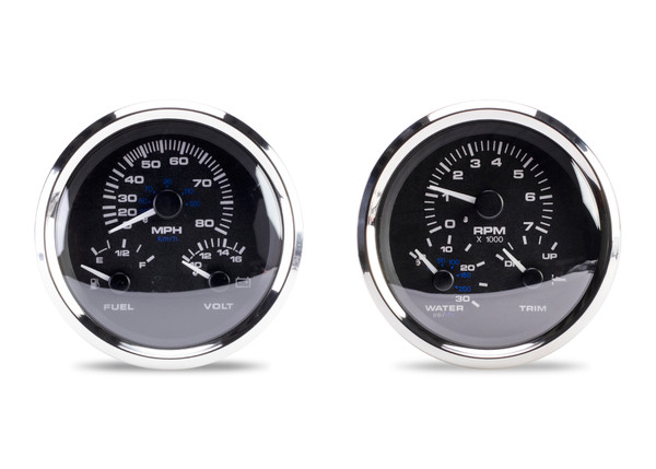 Premier Stainless Series 5" Multi-Function Gauge Kit, (Ev/Suz) by Sea Star Solutions (20010P)