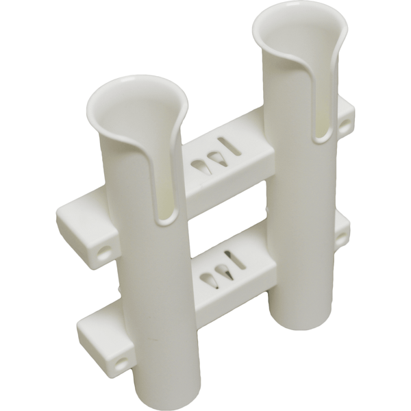 2 In 1 Molded Rod Holder Rod Rack - White - Packaged by TH Marine (RHRM-2W-DP)