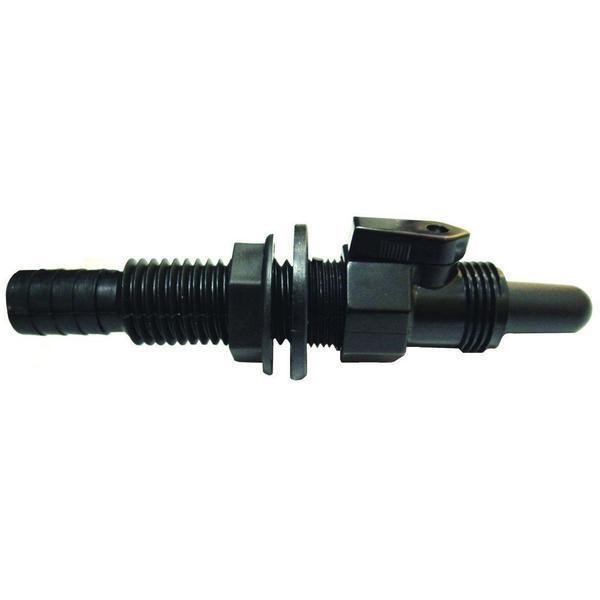 3/4" Barbed Straight Aerator Head With Shut-Off Valve - Black by TH Marine (AHV-1-DP) 3/4" Barbed Straight Aerator Head With Shut-Off Valve - Black by TH Marine (AHV-1-DP)