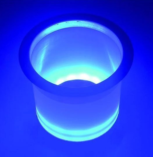 Led Plastic Lighted Cup Holder W/ Stainless Steel Rim - Blue - Pkgd. by TH Marine (LED-LCH-BU-DP)