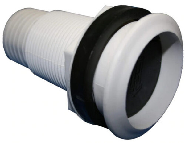 1 1/2" Recessed Thru-Hull Scupper - White With Black Flapper by TH Marine (RFTH-2B-DP)