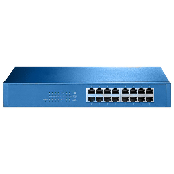 Aigean 16-Port Network Switch - Desk or Rack Mountable - 100-240VAC - 50/60Hz - P/N NS-16