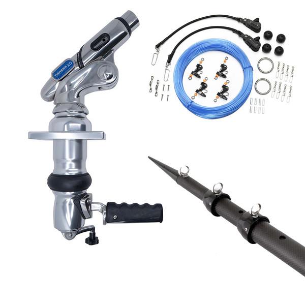 Tigress XD Crank Top Mount System - 18' - Carbon Fiber XD Black/Black Outriggers Pro Series Double Rigging Kit - P/N 88679-02