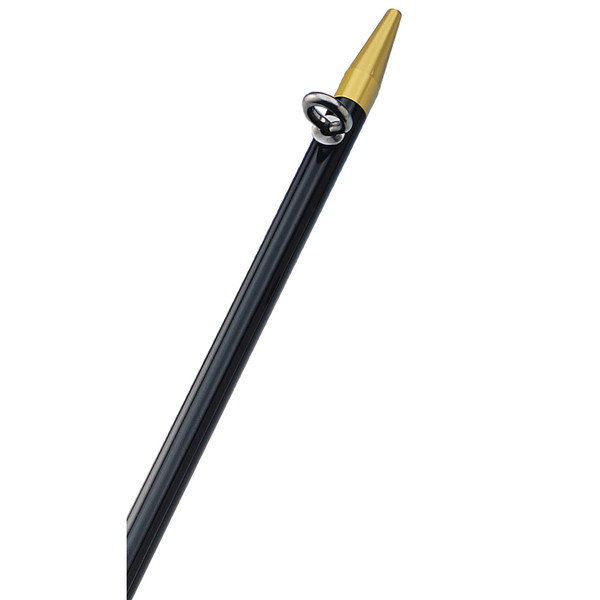 TACO 8' Center Rigger Pole - Black with Gold Rings & Tips - 1-⅛" Butt End Diameter - P/N OC-0421BKA8