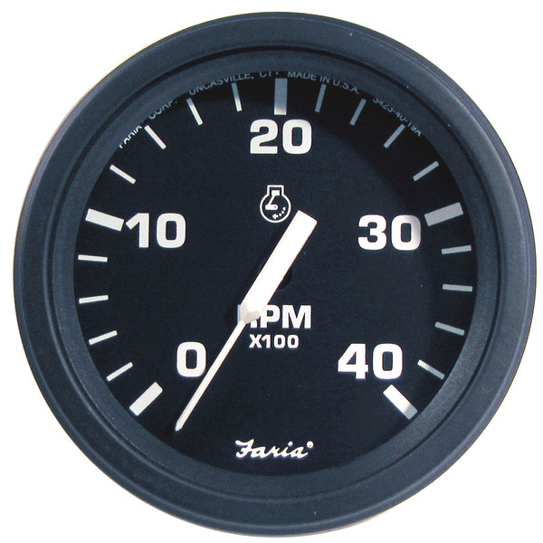 Faria 4" HD Tachometer (4000 RPM) Diesel (Mech Takeoff & Var Ratio Alt) - Black - P/N 43003