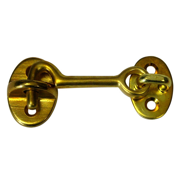 Whitecap Cabin Door Hook - Polished Brass - 2" - P/N S-1401BC