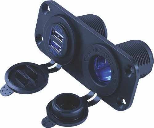 Double Usb Pwr Socket Panel by Sea Dog Marine (426505-1)