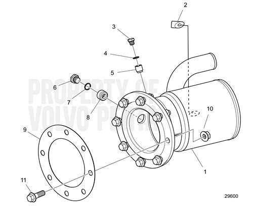 Exhaust Outlet by Volvo Penta (23154165)