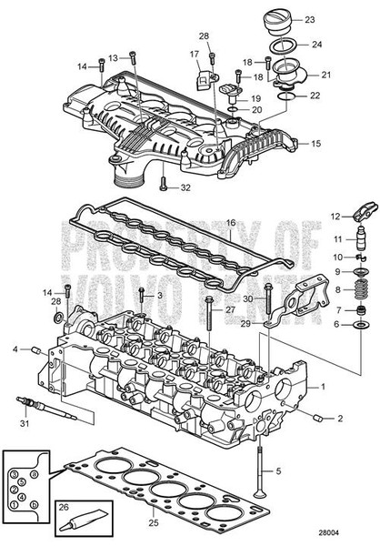 Cylinder Head (V2) - Volvo Penta (3801663)